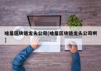 啥是区块链龙头公司[啥是区块链龙头公司啊]