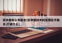 区块链和公司融合[区块链技术的关键在于融合,打通什么]